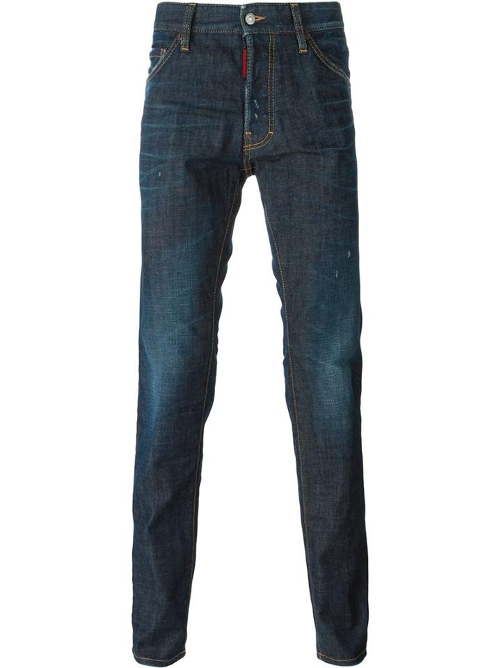 Dsquared2 'cool Guy' Jeans, Men's, Size: 50, Blue, Cotton/spandex/elastane/calf Leather