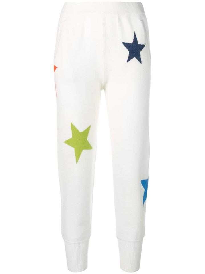 Allude Star Patch Knitted Joggers - White