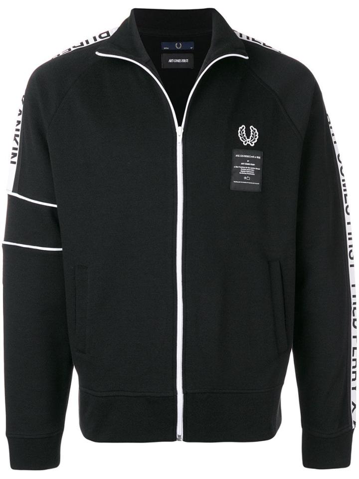 Fred Perry X Art Comes First Logo Patch Sports Jacket - Black