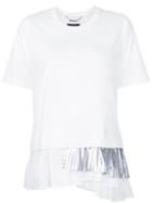 Muveil - Metallic Pleated T-shirt - Women - Cotton - 36, White, Cotton