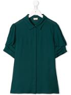 Elisabetta Franchi La Mia Bambina Ruched Sleeve Blouse - Green