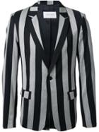 Strateas Carlucci Striped Tailored Blazer, Men's, Size: Medium, Black, Wool