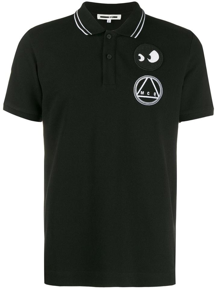Mcq Alexander Mcqueen Embroidered Logo Polo Shirt - Black