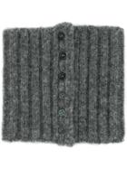 Plan C Ribbed Collar Scarf - Grey