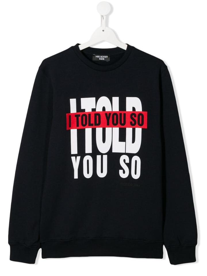 Neil Barrett Kids I Told You So Sweatshirt - Blue
