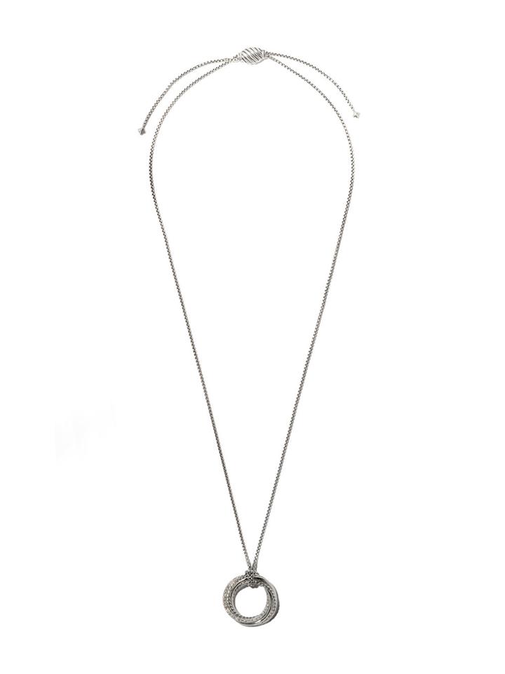 David Yurman Crossover Diamond Pendant Necklace - Metallic