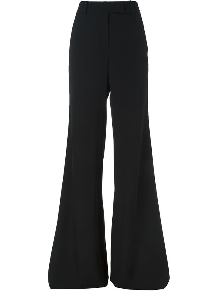 Emilio Pucci Wide Leg Trousers, Women's, Size: 42, Black, Cotton/other Fibres/virgin Wool