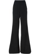 Emilio Pucci Wide Leg Trousers, Women's, Size: 42, Black, Cotton/other Fibres/virgin Wool