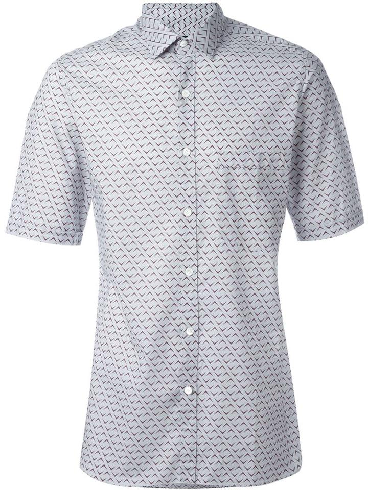 Lanvin Chevron Print Short Sleeve Shirt