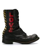 À La Garçonne Handpainted Combat Boots - Black