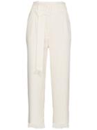 Nanushka Cropped Trousers With Frayed Hems - Nude & Neutrals