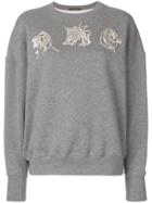 Alexander Mcqueen Amq Embroidered Sweatshirt - Grey