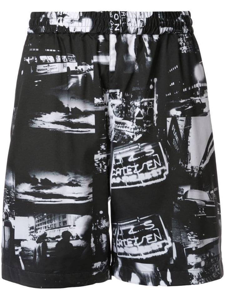 Loveless Printed Relaxed Fit Shorts - Black