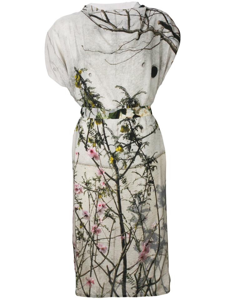 Anntian Floral Flared Dress - Grey