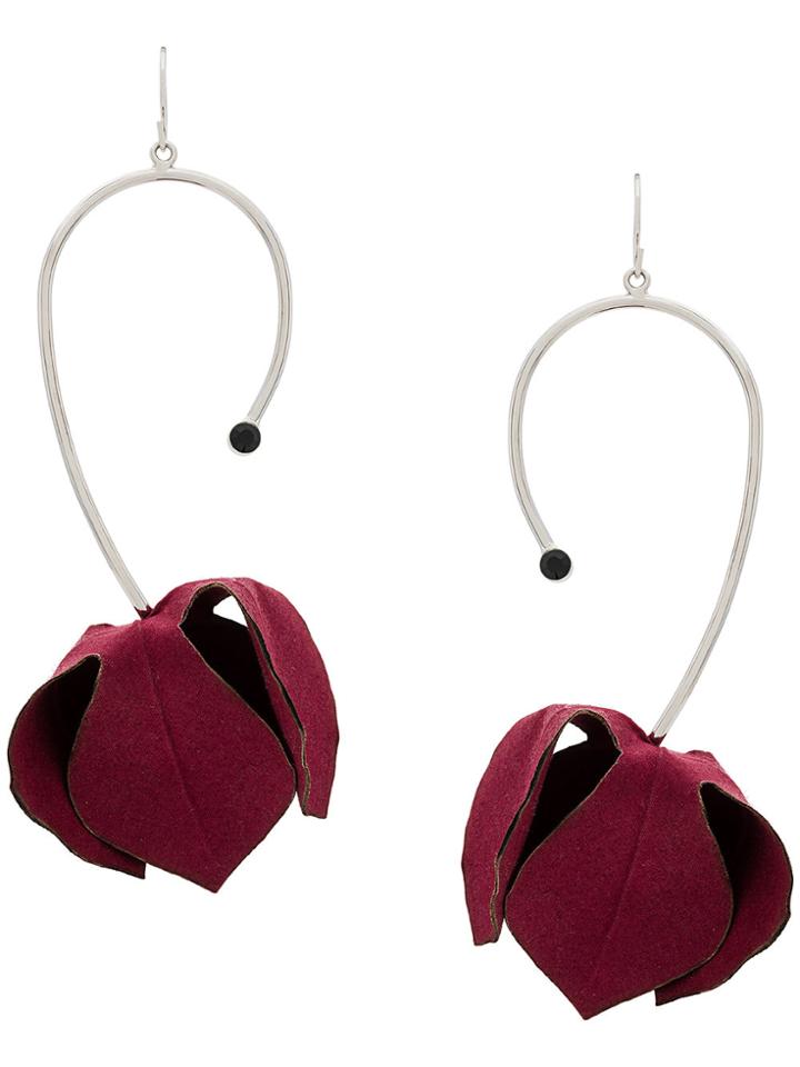 Marni Petal Drop Earrings - Red