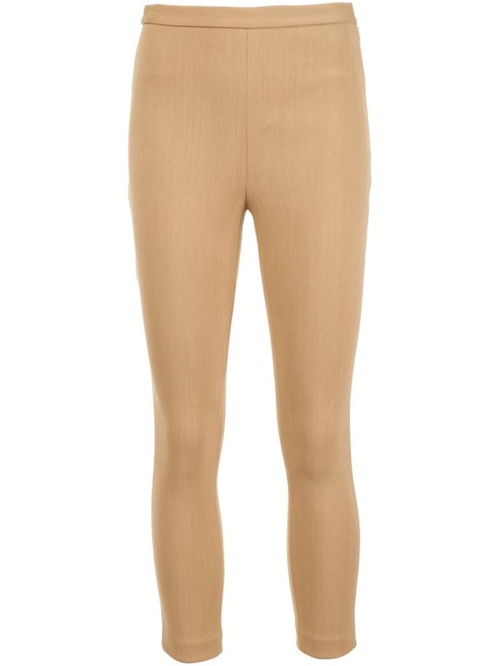 Rosetta Getty Cropped Skinny Trousers, Women's, Size: 4, Brown, Polyester/spandex/elastane/viscose/wool
