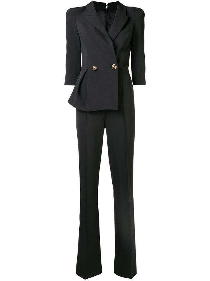 Elisabetta Franchi Stretch Suit-like Jumpsuit - Black