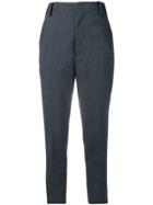 Semicouture Cropped Tailored Trousers - Blue