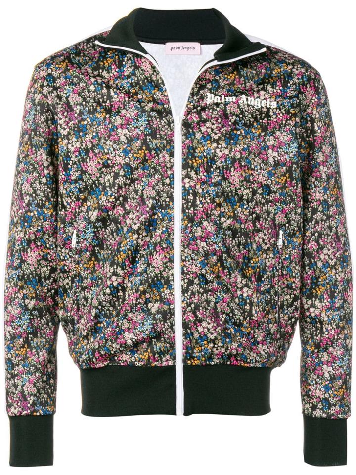 Palm Angels Flower Print Bomber Jacket - Black