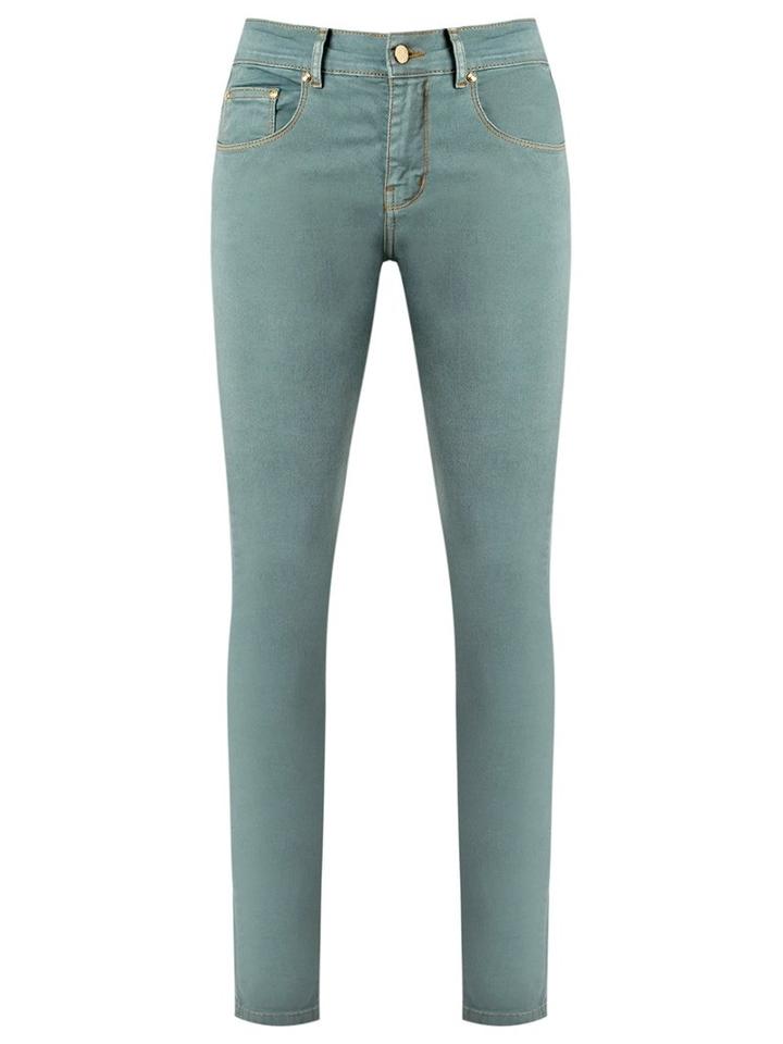 Amapô Skinny Jeans, Women's, Size: 38, Green, Cotton/elastodiene
