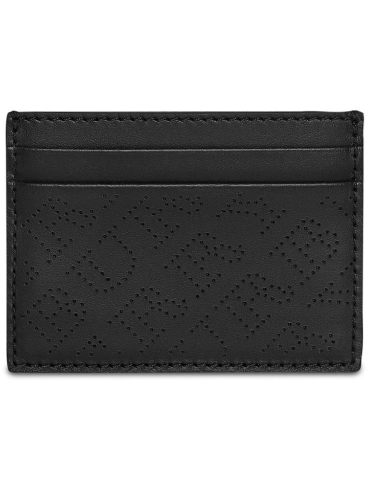 Burberry Perforated Logo Leather Card Case - Black