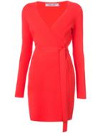 Dvf Diane Von Furstenberg Knit Wrap Dress - Red