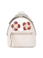Fendi Floral Eyes Leather Backpack - Nude & Neutrals