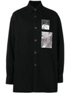 Raf Simons Logo Plaque Shirt Jacket - Black