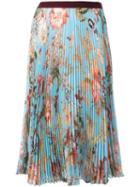 I'm Isola Marras Floral Print Pleated Skirt, Women's, Size: 40, Blue, Polyester