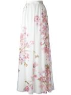 Giambattista Valli Floral Print Skirt, Women's, Size: 40, White, Silk/cotton/viscose