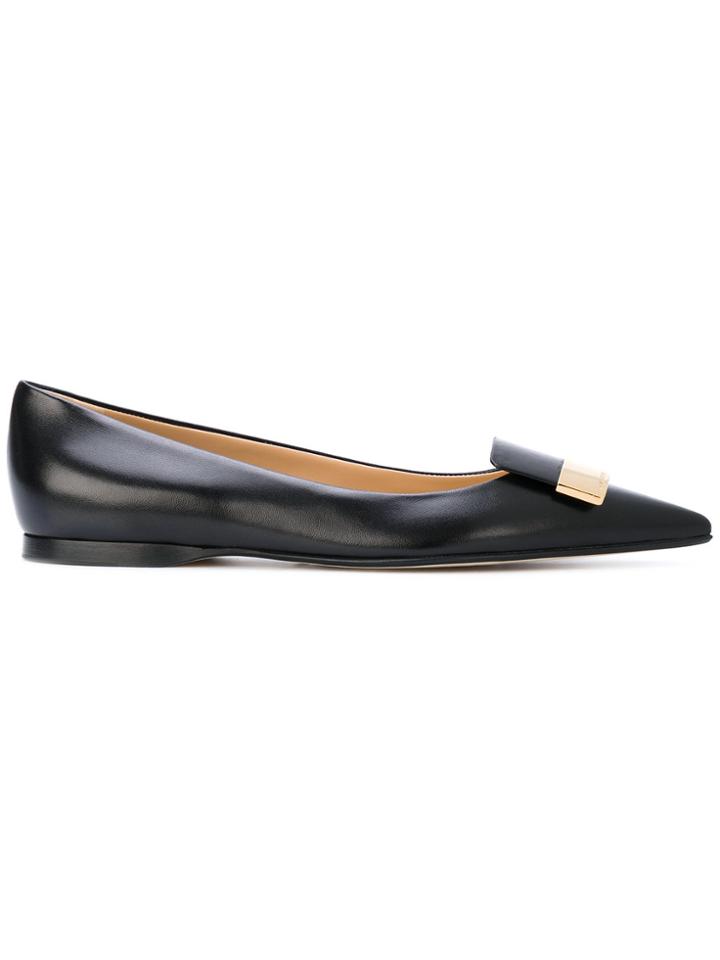 Sergio Rossi Logo Plaque Ballerinas - Black