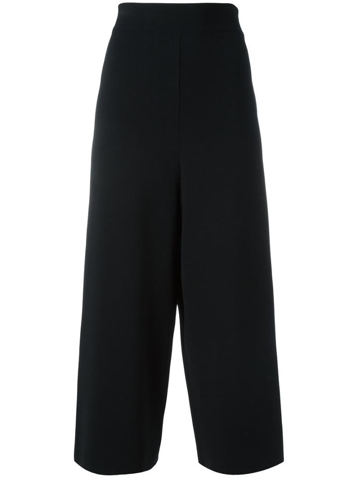 Stella Mccartney Cropped Wide Leg Trousers, Women's, Size: 38, Black, Polyester/viscose/polyamide/spandex/elastane