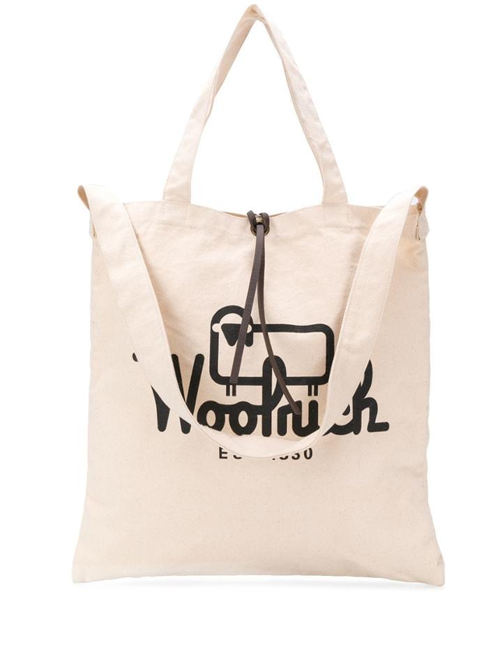 Woolrich Logo Print Shopper Tote - Neutrals