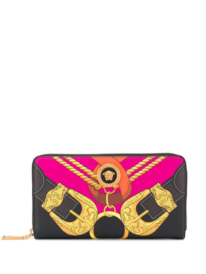 Versace Medusa Buckle Print Wallet - Black