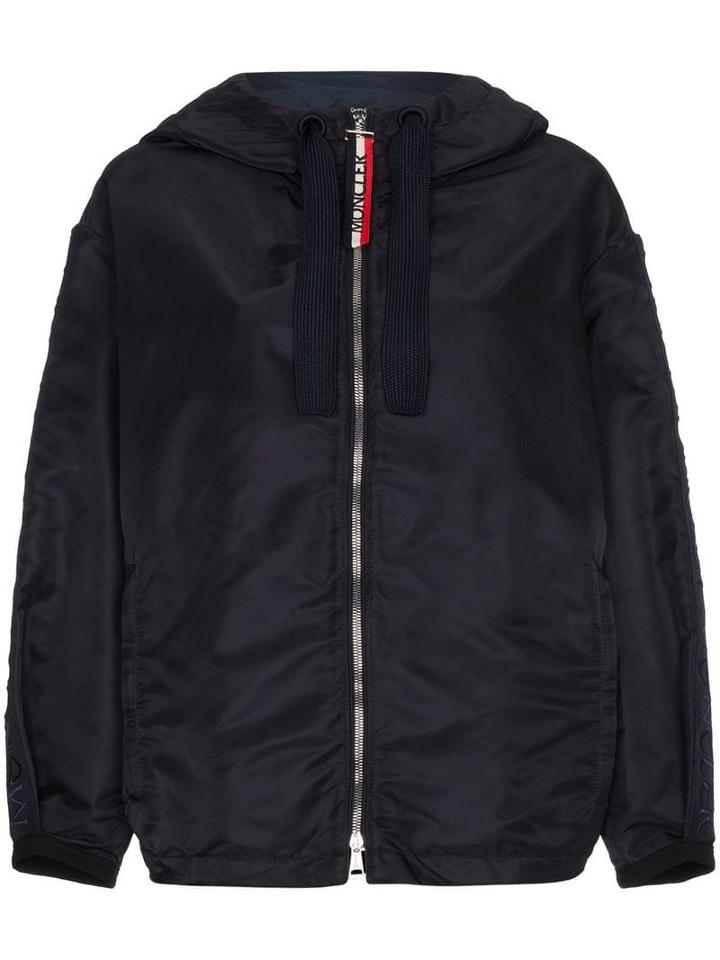 Moncler Logo-sleeve Hooded Jacket - Blue