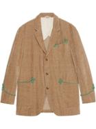 Gucci Velvet Jacket With Embroidery - Neutrals
