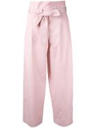 Erika Cavallini Tied High Waisted Trousers - Pink & Purple