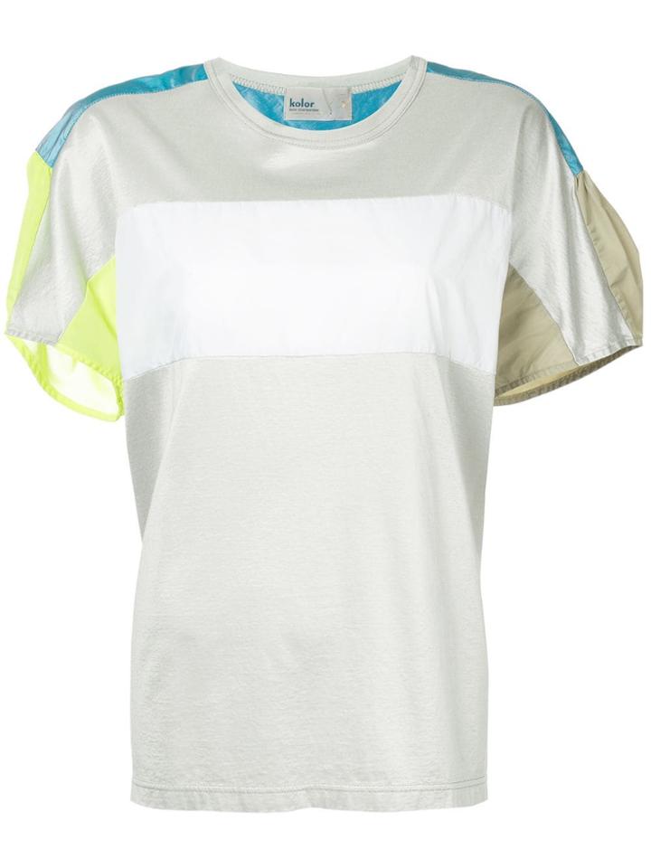 Kolor Colour Block Panelled T-shirt - Grey