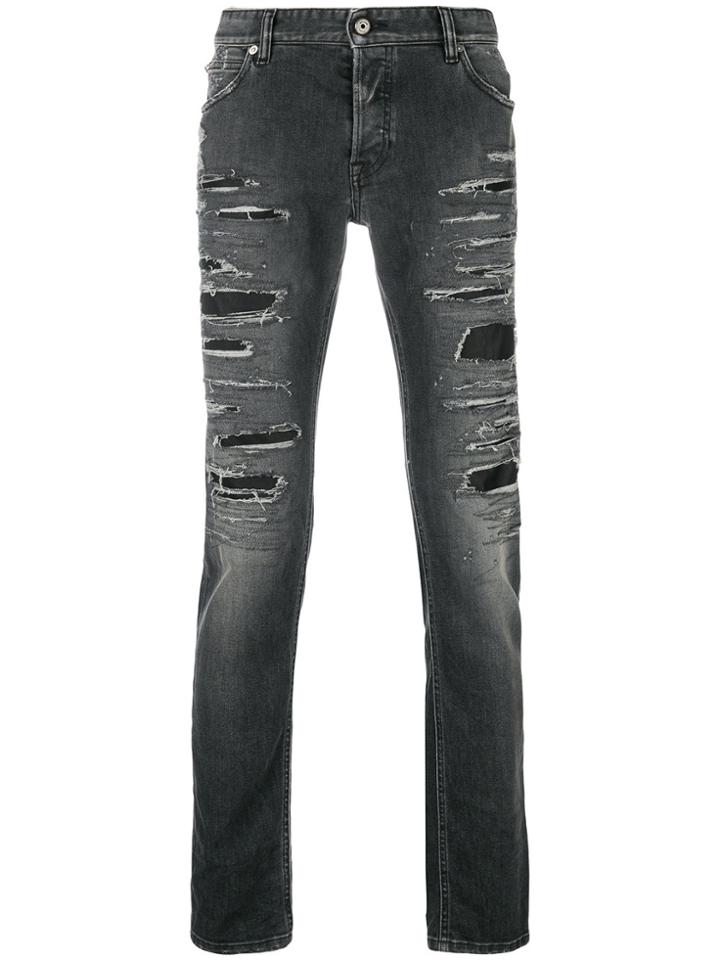 Just Cavalli Distressed Ripped Jeans - Black
