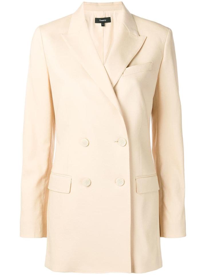Theory Double Breasted Blazer - Neutrals