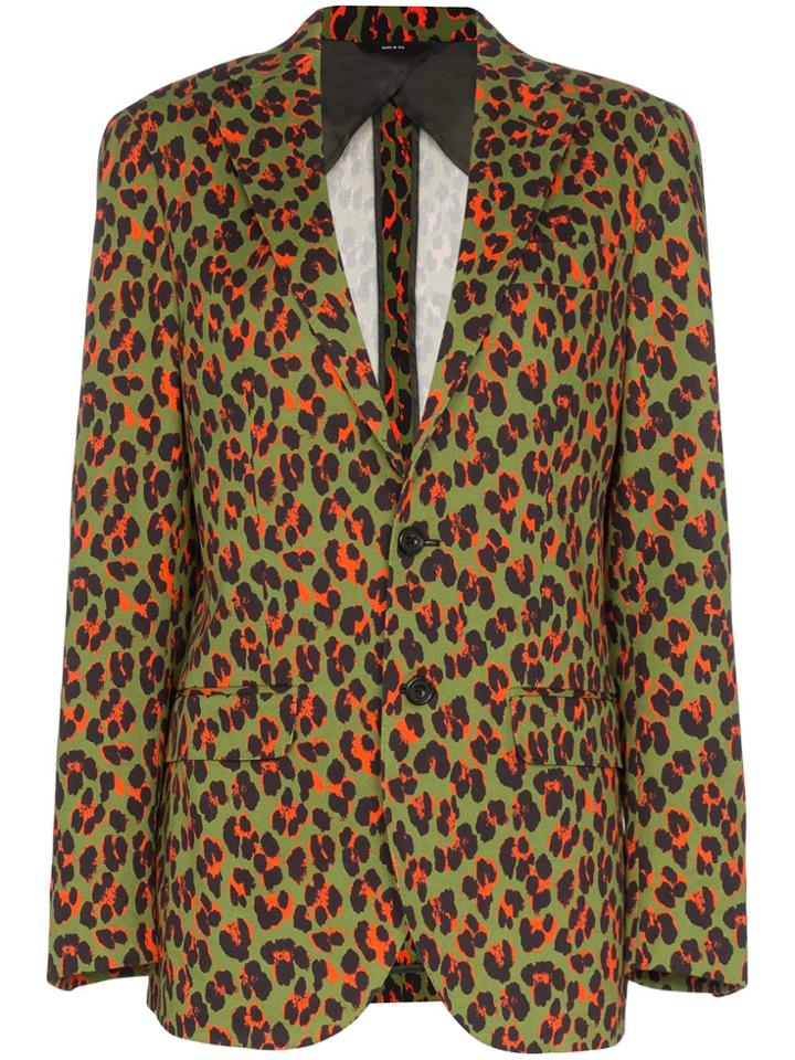 R13 X Alison Mosshart Cheetah Print Blazer - Green