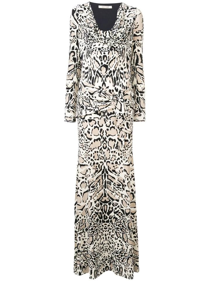 Roberto Cavalli Animal Print Long Dress - White