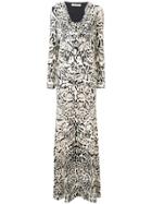 Roberto Cavalli Animal Print Long Dress - White
