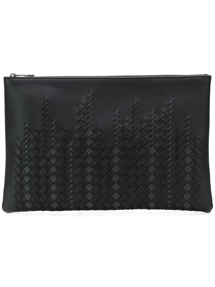 Bottega Veneta Woven Texture Clutch Bag - Black