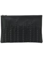 Bottega Veneta Woven Texture Clutch Bag - Black