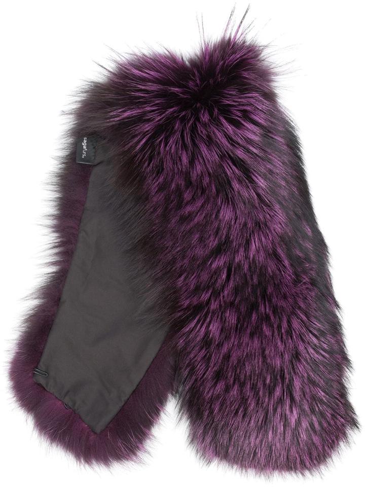 Mr & Mrs Italy Fox Fur Collar - Purple