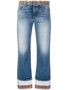 Alanui Embroidered Belted Jeans - Blue