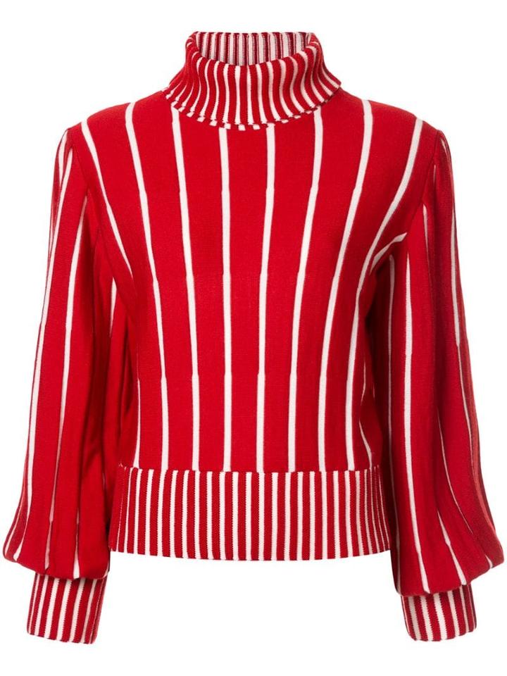Msgm Striped Knit Jumper - Red