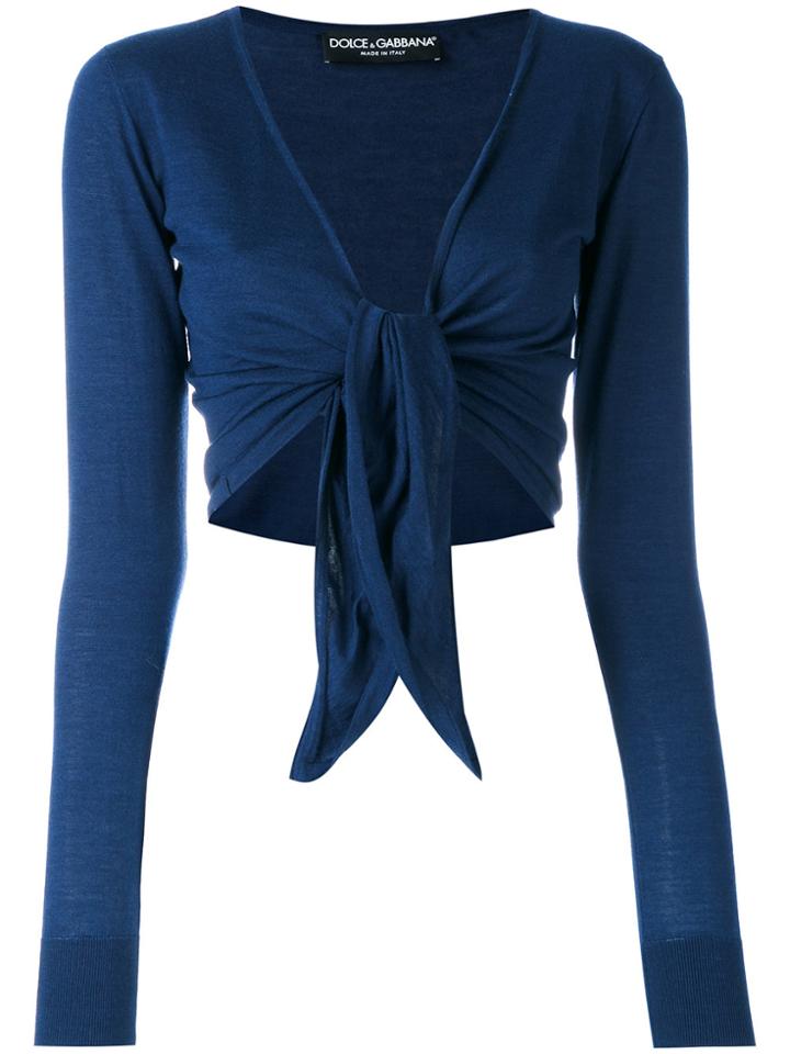 Dolce & Gabbana Front-tie Cardigan - Blue