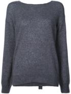 Adam Lippes Tie Back Brushed Sweater - Blue